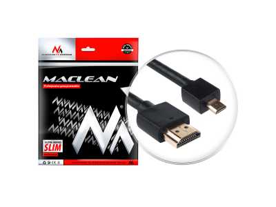 Przewód Maclean, HDMI-microHDMI, SLIM, v1.4, A-D, 1m, MCTV-721