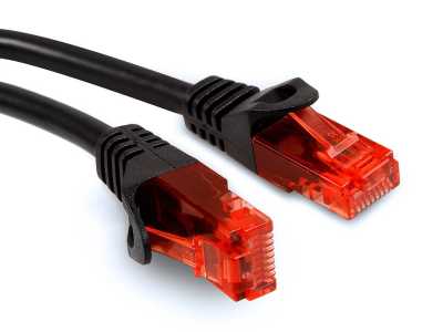 Przewód, kabel, patchcord, UTP Maclean, wtyk-wtyk, Cat6, 1m, czarny, MCTV-740