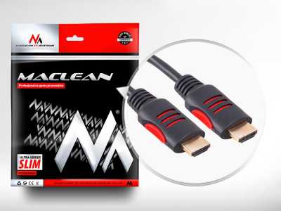 Przewód Maclean, Kabel HDMI-HDMI, v1.4, Z filtrami ferrytowymi, 5m, MCTV-814