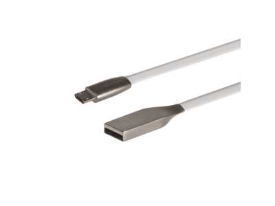 Kabel USB Maclean, AM, Micro płaski nieplączący, Biały, 1m, MCTV-833W