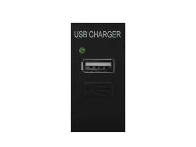 Gniazdo USB z ładowarką Maclean, pojedyncze, 1A, czarne, MCE727B