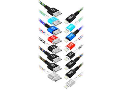 EXC Mobile kabel USB - Lightning DIAMOND, 1.5M, 2.4A, szybkie ładowanie, kolor mix