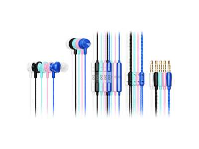 EXC Mobile słuchawki dokanałowe z mikrofonem BASS, kolor mix