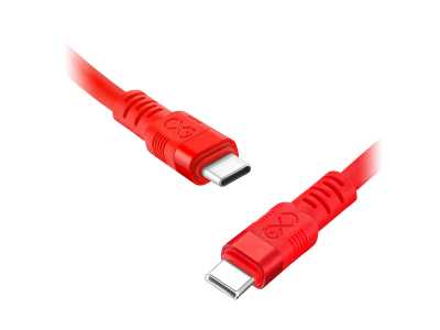 Kabel USB-C - USB-C eXc WHIPPY Pro, 0.9M, 100W, szybkie ładowanie, kolor mix neonowy