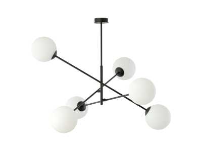 LAINA lampa wisząca, moc max.6x40W, E14, czarno-biała