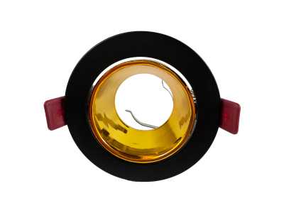 FONDI RC ramka dekoracyjna oprawy punktowej, MR16/GU10 max. 50W, okrągła, stała, aluminiowa, czarno-złota