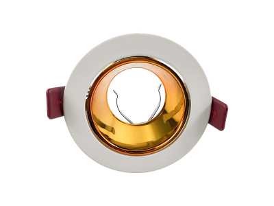 FONDI RC ramka dekoracyjna oprawy punktowej, MR16/GU10 max. 50W, okrągła, stała, aluminiowa, biało-złota