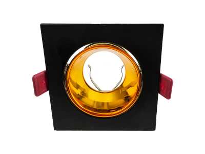 FONDI SC ramka dekoracyjna oprawy punktowej, MR16/GU10 max. 50W, kwadrat, stała, aluminiowa, czarno-złota