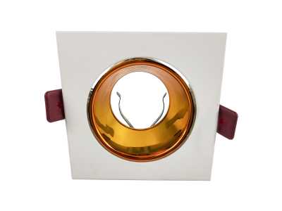 FONDI SC ramka dekoracyjna oprawy punktowej, MR16/GU10 max. 50W, kwadrat, stała, aluminiowa, biało-złota