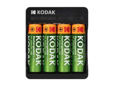 Ładowarka Kodak USB fast charger, 4xAA + 4 szt. akumulatorków AA 2100mAh