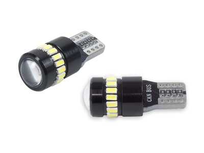 Żarówki LED CANBUS Amio, 18 x SMD 3014 + 1SMD T10 W5W White, 12 V/24 V.