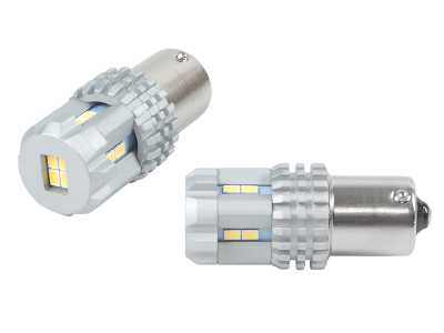 Żarówki LED CANBUS Amio UltraBright 3020 12 x SMD 1156 (R5W, R10W) P21 White, 12 V/24 V.