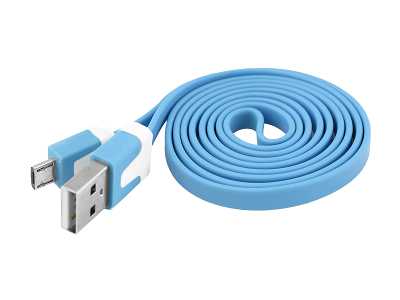 PS Kabel USB-micro USB, niebieski płaski.