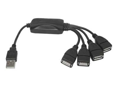 PS HUB USB 2.0, 4 porty, czarny, LEXTON.