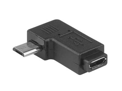 Adapter micro USB - gniazdo micro USB, kątowy.