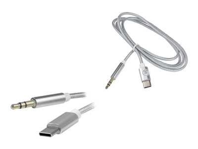Przejście Wt.Jack 3,5 st. - wtyk USB Type-C, na kablu.