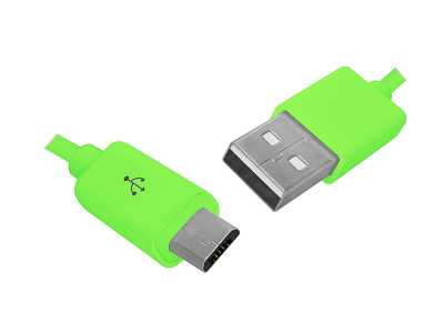 PS Kabel USB - microUSB, 1m, zielony.