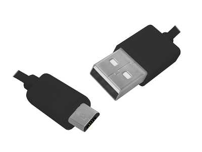 PS Kabel USB -microUSB, 1m, czarny.