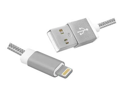 PS Kabel USB -Iphone, 1m, srebrny.
