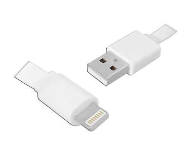 PS Kabel USB - iPhone 8PIN, 1 m, płaski, biały.