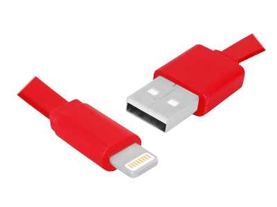 PS Kabel USB - 8PIN 1m płaski, czerwony