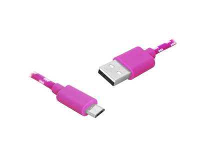 PS Kabel USB-microUSB, 1m, różowy.