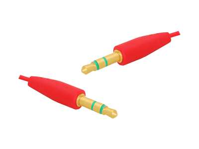 Kabel Jack 3,5mm-Jack 3,5mm, 1,5m, płaski, czerwony.