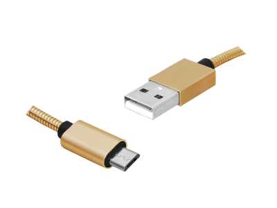 PS Kabel USB-microUSB 1m, złoty.