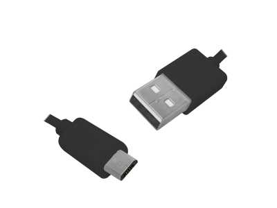 PS Kabel USB - microUSB, 3m, czarny.