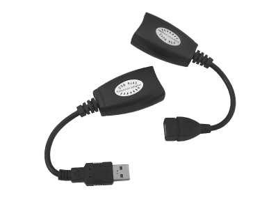 Przedłużacz myszki USB - RJ45 po LAN, zasięg do 50m.
