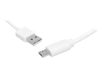 PS Kabel microUSB 1m, biały, Quick Charge.