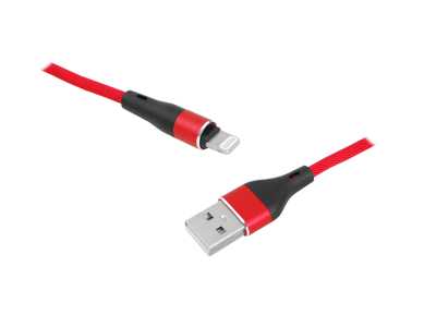 PS Kabel USB - microUSB 1m w oplocie czerwony