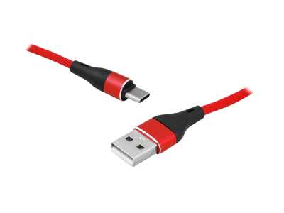 PS Kabel USB - Type-C, 1m, czerwony.