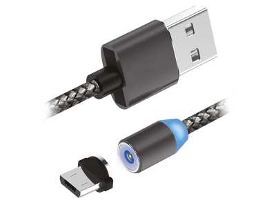 PS Kabel USB magnetyczny 3w1 USB typu C, Iphone, Micro USB, 1m.