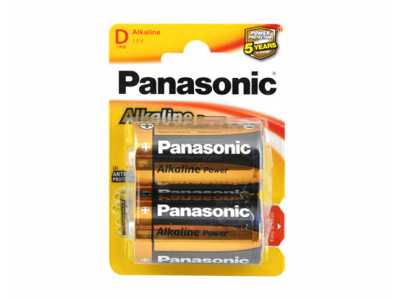 Bateria alkaliczna Panasonic LR20 na blistrze.