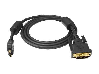 Kabel DVI - HDMI złoty 19 pin + filtr 1.5m