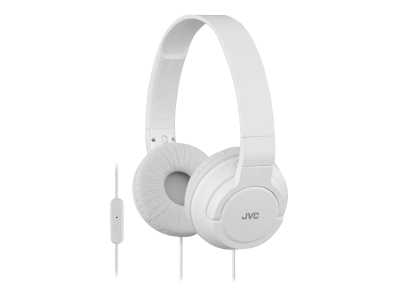 Słuchawki JVC nagłowne HAS-R185WE +mic, białe.