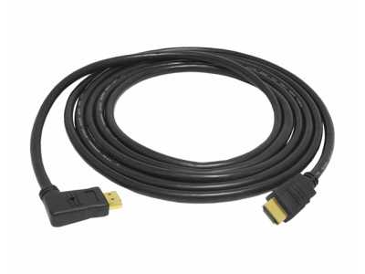 Kabel HDMI wtyk kątowo-prosty, 3m, Cu HQ.