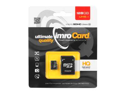 PS KARTA MicroSD IMRO 128GB kl.10 UHS-I z adapterem.
