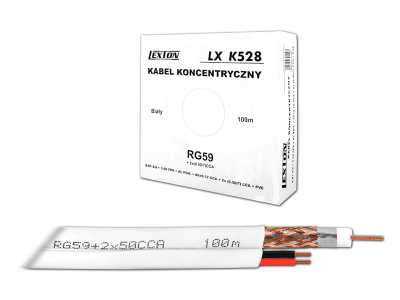 Kabel koncentryczny RG59 + 2x0.5Cu 100m