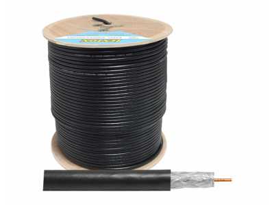 Kabel koncentryczny F660 + żel 1,1CCS+64x0.12ALU 300 m, czarny.