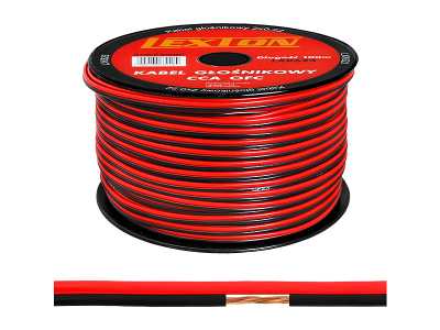 Kabel głośnikowy LEXTON 2x0.22 CCA czarno/czerwony.