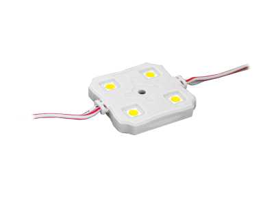 PS Moduł LED-5050 4 diody, światło ciepłe białe, wodoodporny.
