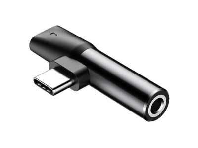 BASEUS ADAPTER L41 USB-C USB-C+ JACK 3,5mm CZARNY