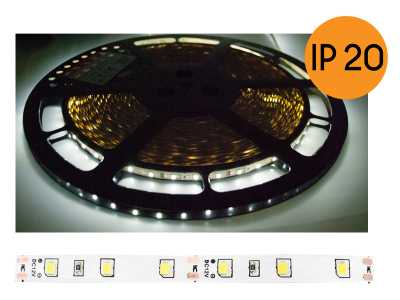 PS Sznur diodowy ECO IP20, światło zimne białe, 60diod/m, 25m, białe podłoże, SMD2835.