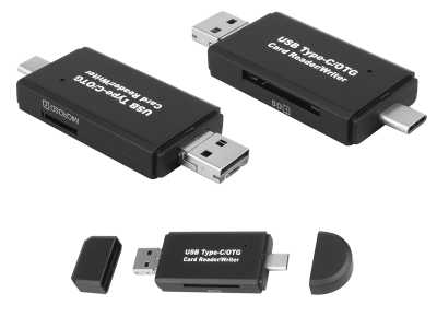 Czytnik kart 5w1 USB Type-C, MicroSD, MicroUSB, SD