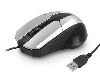 Mysz komputerowa LTC, przewodowa, srebrna