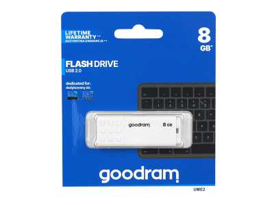 Pendrive GOODRAM 8GB USB 2.0, biały.