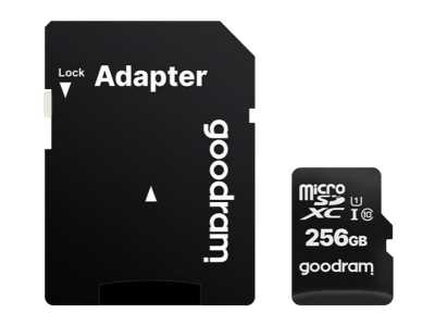 PS Karta MicroSD Goodram 256 GB, class 10, UHS, adapter.