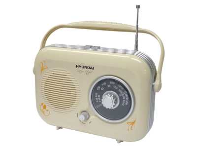 Radio Retro Hyundai PR 100B, kremowe.